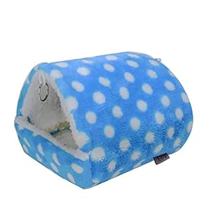 BESTEU Suministros para Mascotas Hamster Chinchilla Animal Cama Suave Patrón de Punto Mascota Invierno cálido Casa Colgante