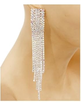 Schmuckanthony Abendschmuck ABI Ball Hochzeit lange Ohrringe Kristall Klar Transparent Vitrail Aurora Borealis...