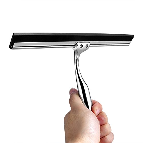Parsion Fensterabzieher，Bad- und Duschabzieher Badezimmerwischer mit Wandaufhänger für Auto Fliesen Spiegel Duschtüren und Fenster, Edelstahl (Silber1) - 4