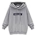 Produktbild LHWY Damen Long Sleeve Hoodie Lange Ärmel Sweatshirt Winter Kapuzen Pullover Tops Bluse Mantel (L, Grau)