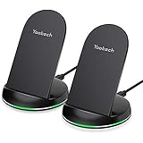 yootech Fast Wireless Charger, 2 Pack 10W Qi-Certified Wireless Charging Stand, 7.5W Compatible with iPhone Xs MAX/XR/XS/X/8/8 Plus,10W Fast Charging Galaxy S10/S10 Plus/S10E/S9(No AC Adapter)