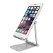 Produktbild Multi-Winkel-Telefon-Standplatz-Doppeltes faltbares Aluminium-Telefon-Halter-Justierbare Universalwiege Kompatibel mit iPhone, Nintendo Schalter, Huawei, Samsung, Zubehör-Schreibtisch, Silber