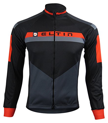 ELTIN Trento Chaqueta térmica Corta-Viento, Hombre, Negro/Gris/Rojo, M