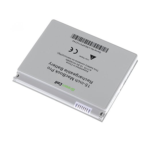 Green Cell® A1175 Laptop Akku für Apple MacBook Pro 15 A1150 A1211 A1226 A1260 2006-2008 (Li-Polymer Zellen 5550mAh 10.8V Silber) - 5