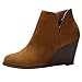 Produktbild LILIHOT Damen Ankle Boots Slip-On Stiefeletten Blockabsatz Stiefel Mode Frauen Wildleder Keile ReißVerschluss Einfarbig Kurze Booties Runde Kappe Schuhe Klassisch Komfortable Boots