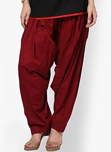 SPV Women's Cotton Patiala Salwar 0015_Maroon_Free size