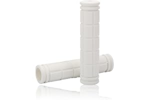 BASUIT Cycling Grips Bike Mountain Bicycle Grips Non-Slip Soft Rubber Solid Color Handlebars Handle Grip Universal Cover for Women Men Kids Youth Travel Outdoors Eventments(White)