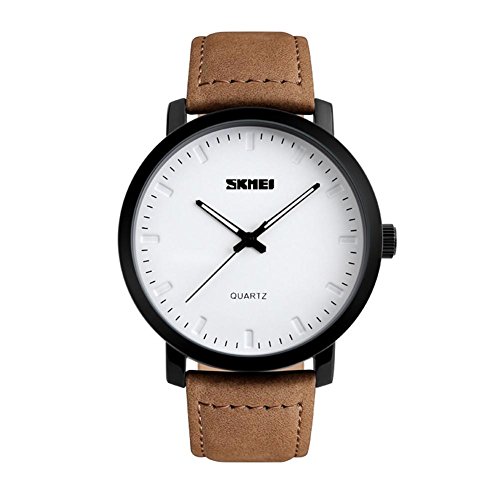 Preisvergleich Produktbild XXFFH Uhr Casual Digital Mechanical Solar Herren Runder Zifferblatt Kratzfestes Mineralglas Spiegel 30 Meter Leben Wasserdicht Zeiger Retro-Gürtel Quarzuhr