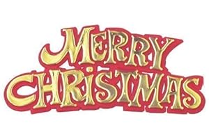 CULPITT 3 x Merry Christmas Red / Gold Motto Cake Decoration