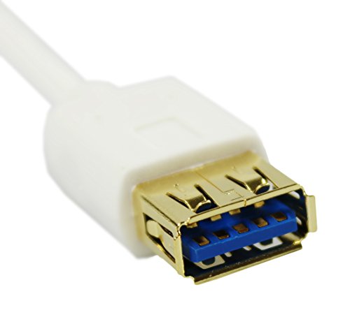 COM-FOUR® USB 3.0 Super Speed Kabel A-Stecker auf A-Buchse mit vergoldeten Kontakten 30cm weiß – Zum Verbinden und Verlängern Ihres USB3.0 Kabels - 2
