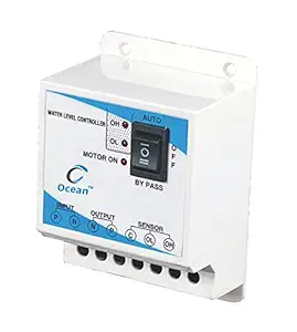 Os - Ocean Sales Fully Automatic Water Level Controller and Indicator with 3 Sensor for Monoblock Motor (White) for Upper Tank