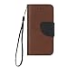 Produktbild Lonchee Apple iPhone 5 5S 5SE Wallet Tasche Brieftasche Schutzhülle ,Hit-Farbdesign Hochwertige PU Leder Folio Tasche Case Hülle im Bookstyle mit Standfunktion Kredit Kartenfächer (Braun / schwarz)