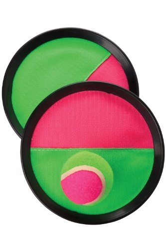 Mountain Warehouse Catch Ball Set Outdoor Garden Game Summer Holiday Fun Hook & Loop Dics lightweight Black