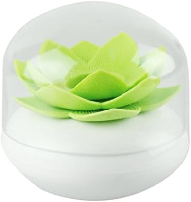 Green Lotus Shape Cotton Swab Holder Cotton Bud Toothpicks Storage Organizer Case Box for Bathroom