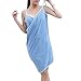 Produktbild Wearable Badetuch Kleid Deep V Quick Dry Sling Baderock zum Schwimmen Strandbad Spa (Color : Blau)
