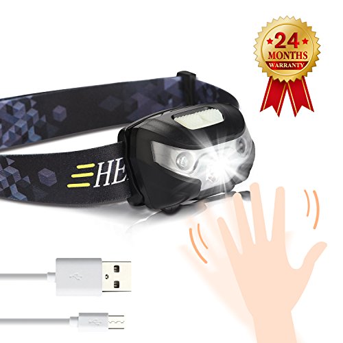 STCT wieder aufladbare Stirnlampe mit USB-Anschluss. IPX4 wasserfeste LED Kopflampe perfekt zum Laufen, Wandern, Spazieren, Camping, Lesen, bei Hausarbeiten und zum Handwerken. (3W, inkl. USB Kabel)