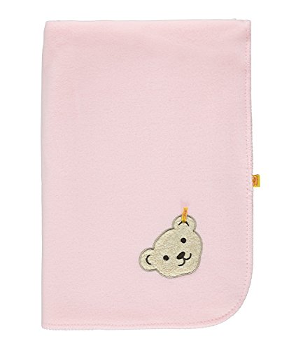 Steiff Unisex Baby Decke Fleece 65 x 95 cm Scarf, Pink (barely Pink Rose 2560), One Size (Manufacturer size: 0)