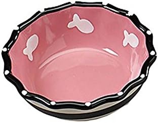 Ethical Products Spot Contemporary Ruffle Edge Cat Food Water Bowl Dish Pink 5in
