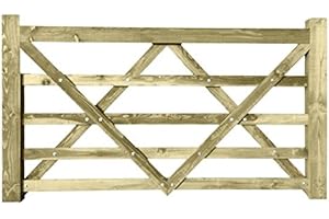 Ruby Timber Diamond Braced 5 Bar Field Farm Gate - Choose Size - Larch (7FT)