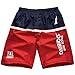 Produktbild Karinao Herren Shorts Kurze Hose Streifen Badehose Jogginghose Sporthose Trainingshose Jogger Sweatpants(XL,Rot)