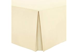 Comfy Nights Mantovana plissettata in percalle di cotone tinta unita (singolo, crema)