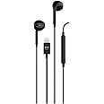 HEZIRE H-Tune PRO Wired Stereo Headset with MFI Lightning Connector, microphone for clear conversations, Convenient 3-button remote controls - Black