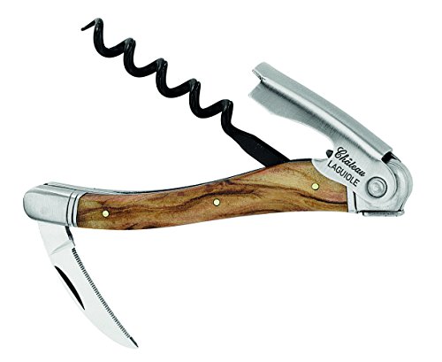 Laguiole Tradition Erwachsene Sommelier-messer Laguiole-Kellnermesser, Stahl 440, Olivenholz, Lederetui,, Mehrfarbig, One Size, 264400