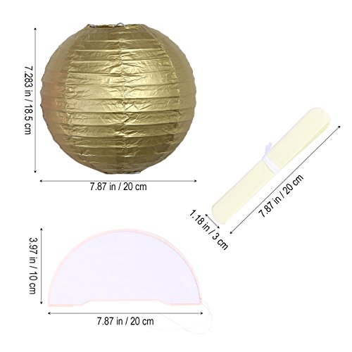 NUOLUX Papier Bienenwabe Kugeln Fan Laternen Papier Pompons für Party Dekoration, 12pcs - 3