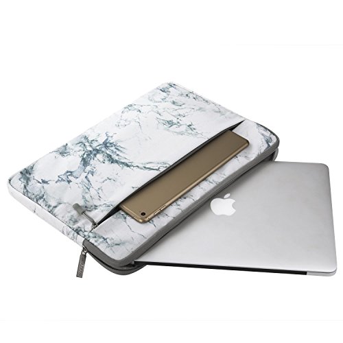 MOSISO Canvas Gewebe Laptop Hülle Sleeve Tasche für 13-13.3 Zoll MacBook Pro, MacBook Air, Notebook Computer, Marmor Muster - 2