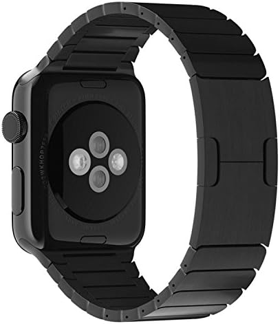 Trop Saint Apple Watch Strap (42mm) Black Stainless Steel with Butterfly Closure Wrist Band Replacement Band for iWatch Series 1/2/3/Edition/Sport