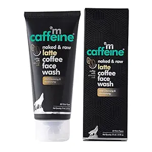 mCaffeine Latte Daily Face Wash (75ml) for Mild Cleansing and Moisturization | With Coffee, Almond Milk and Shea Butter | Creamy Texture and Heavenly Aroma | SLS and Paraben Free