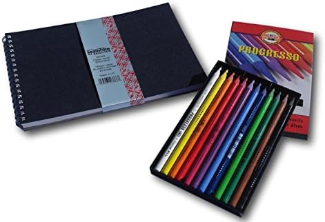 Progresso Wood-less coloured pencil set with A5 140 gsm landscape sketchbook