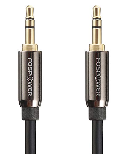 FosPower Cable de Audio estéreo [4,6m/15ft] 3.5mm Macho a 3.5mm Macho [AUX] Stereo Audio Cable - Step Down Diseño Auxiliar Cable para iPhone, iPod, Android Smartphones, Tablets, MP3 Players