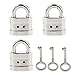 Magideal Lot of 3 Mini Square Padlocks Key Lock Silver S RS.405.00