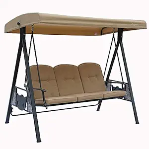 Nadim Handicraft 3 Person Outdoor Deluxe Patio Swing with Thick Comfortable Cushion