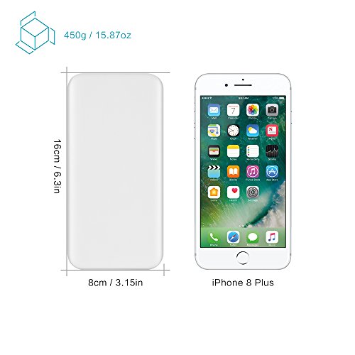 Powerbank 25000mAh 2 USB Ports Externer Akku mit LED-Statusanzeige LED Licht Extrem hohe Kapazitat Powerbank fÃ¼r iPhone X / 8 /7 Plus iPad Samung Huawei Tablet Kameras PSP und andere Smartphones (WeiÃŸ)