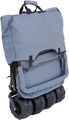 Bollerwagen faltbar mit zusätzlichem Fach, Offroad Transportwagen, Handwagen, Strandwagen (anthrazit) - 2