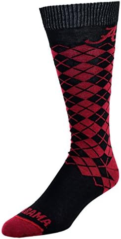 College Edition Classic Argyle Women's Dress Sock, Black, Medium