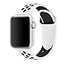 Produktbild Compatible Apple Watch Armband 42mm, Soft Silikon Ersatz Uhrenarmbänder für iWatch Serie 3 Serie 2 Serie 1 Sport (42mm Pure Platinum/Schwarz)