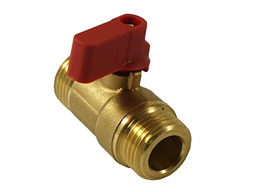 tecuro MINI Kugelhahn Größe 1/2″ beidseitig Aussengewinde – messing-blank - 2