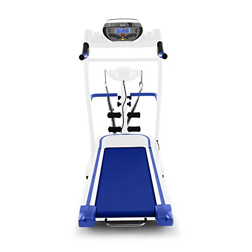 Klarfit Pacemaker FX5 Laufband Heimtrainer (1,5 PS, 12 km/h, Massagegerät, Sit Up Bank, Trainingscomputer, 12 Programme, Lautsprecher, AUX-IN, zusammenklappbar) verschiedene Farben - 2