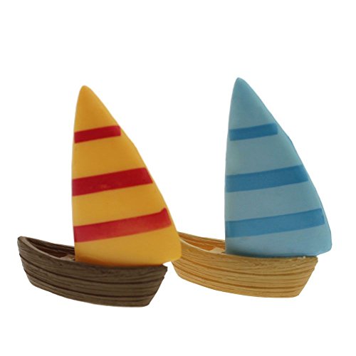 5Pcs DIY Miniatur-Segelboot-Boots-Art-Garten-Fee-Landschaft Ornament-Fertigkeit-Dekoration – zufällige Farbe - 2