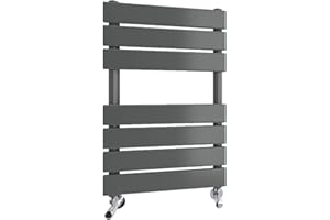 Radbliss Bathroom Towel Rail Radiator 650x400(HxW) mm Anthracite Flat Panel Central Heating Ladder RAD