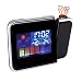 Produktbild PLEASUR Projektions Wecker, Digitaluhr Projektor Thermometer Hygrometer Wetterstation Dual Alarm Schlummerfunktion Bunte Hintergrundbeleuchtung Stumm USB Aufladung FüR Schlafzimmer BüRo, Black