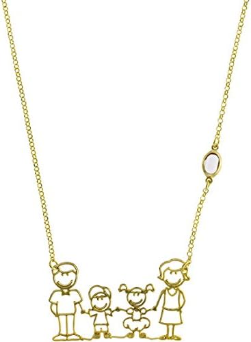 Choker in 925 Sterling Silver with Bathroom in Gold and Stone semipreciosa – Model Family