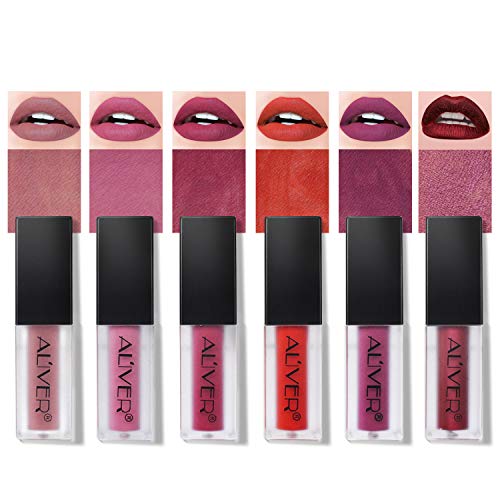 Maquillaje de belleza Brillo labial Terciopelo Mate Impermeable Cosmético ong Lápices labiales duraderos No se desvanecen (7 PCS)