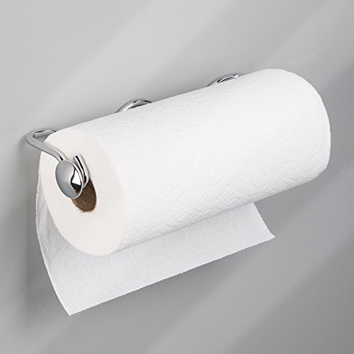 mDesign Küchenrollenhalter Wand – Rollenhalter Küchenrolle – Halter für Küchenrolle – für Schrank- oder Wandmontage – 5,9 cm x 34,6 cm x 10,7 cm - 2