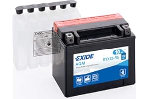 Batteria moto EXIDE ETX12-BS 10AH YTX12-BS 150N dimensioni 150X87X130