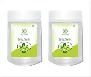 Globyherbs Amla Powder For Skin & Hair - Helps In Skin Brightening And Promotes Hair Growth - 100% Pure & Natural 100g (Pack of 2)