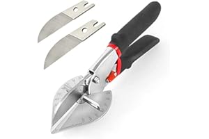 PHILOCH Multi Angle Miter Shear Cutter Hand Tools,45-135 Degree Adjustable Angle Scissors Trim Shears Tools for Vinyl Wood Molding Trim, 2 Extra Spare Blades Included